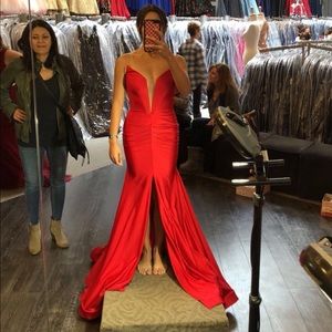 Red silk dress from Prevue